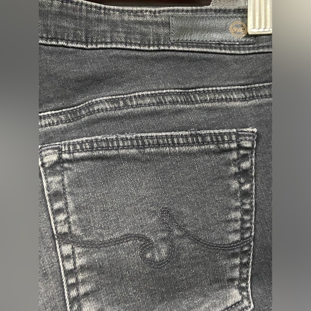 AG Adriano Goldschmied Mari Crop Mid-Rise slim Distressed Black Jeans Sz 27 NWT - Picture 9 of 11